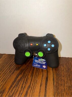 Black Squishy Game Controller Toy - Green & Blue Buttons